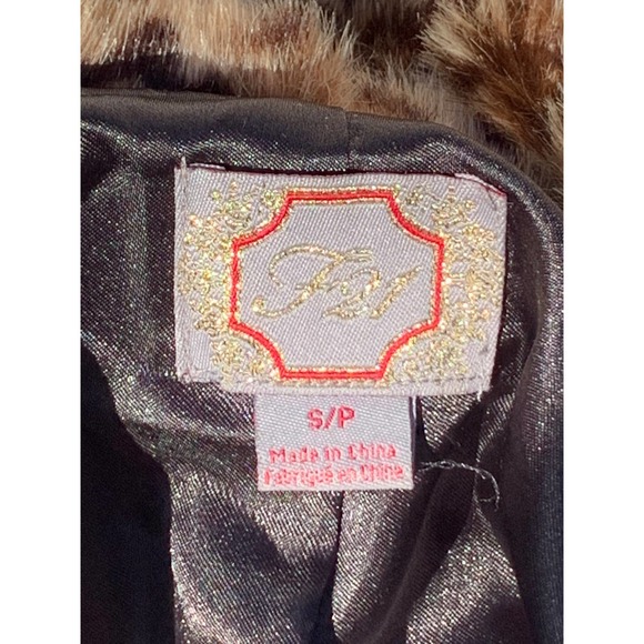 Faux Fur Plush Leopard Coat Fall Winter Retro 50s 60s Rockabilly Punk Glam Goth - Picture 7 of 10